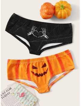 Halloween 2pack Mixed Print Panty Set