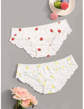 2pack Fruit Print Panty Set