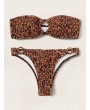 Leopard Smocked Ring Linked Swimwear Set