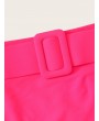 Neon Pink Bandeau Swimwear Set