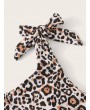 Leopard One Shoulder Swimwear Set