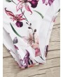 Ruffle Hem Criss Cross Top With Floral Swimwear