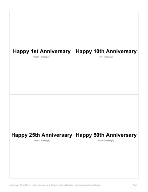 Preview of the first page of Card templates